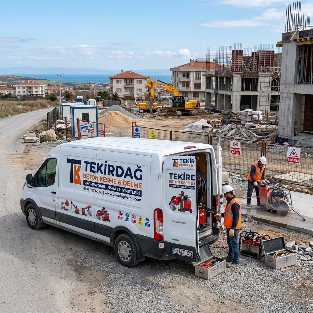 Çorlu ve çevre ilçelerde profesyonel beton delme, kesme ve karot işlemleri yapan ekip